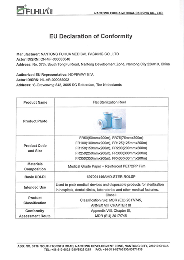 EU DOC (lapos sterilizációs orsó)